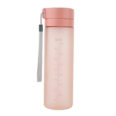 800 ml trendig bärbar vattenflaska med stor kapacitet, läcksäker (rosa)