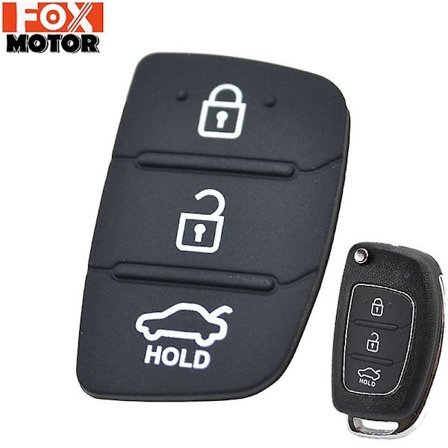 Vaihdettava 3-painikkeinen kumityyny Hyundai Creta I20 I40 Tucson Elantra Santa Fe Solaris Ix35 Ix45 -kaukosäätimen korjausavaimeen