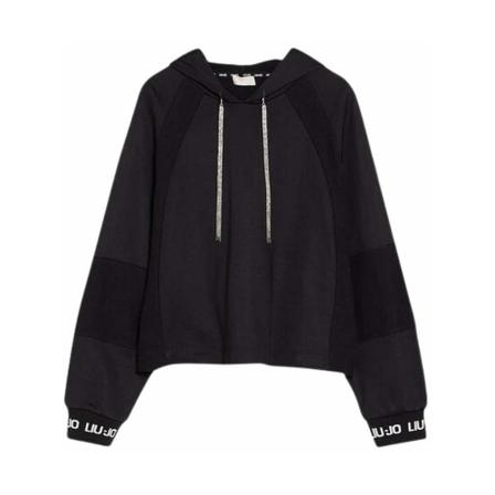 Liu Jo, hoodie Zwart, Dames, Maat:L,Polyamide