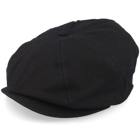 Brixton - Svart flatcap Keps - Kids Baby Brood Black Snap Cap @ Hatstore