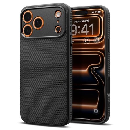 Spigen Liquid Air-etui for iPhone 17 Pro Max - matt svart