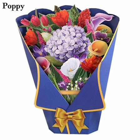 3D Pop-up bukett Papper Blommor POPPY POPPY