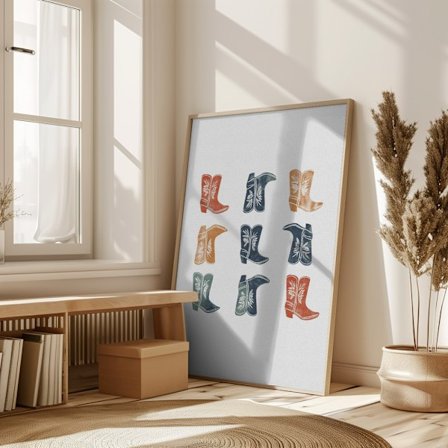 Cowboy boots Pattern Poster 50x70 cm