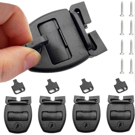 4 stk. Spabad Boblebad Trekk Klemmer Lås Erstatningssett, Boblebad Trekk Ødelagt Lås Reparasjonssett, Låser Klemme Lås med Nøkler og Maskinvare, 