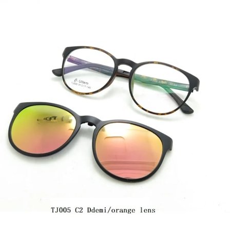 Style ultem optisk stel magnetisk clip på solbriller med polariserede linser TJ005 spejlede clip på solbriller