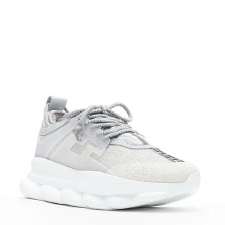 Versace Pre-owned Pre-owned Leather sneakers , Grijs , Dames , Maat: 40 EU