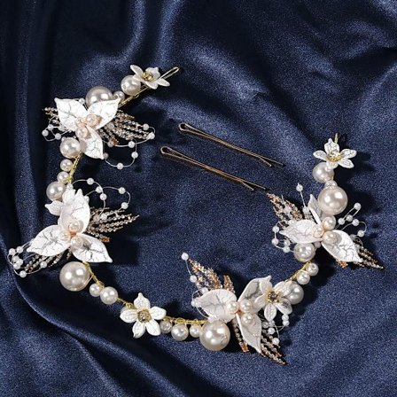 Hårsmycken Pearl Rhinestone Handgjord tiara