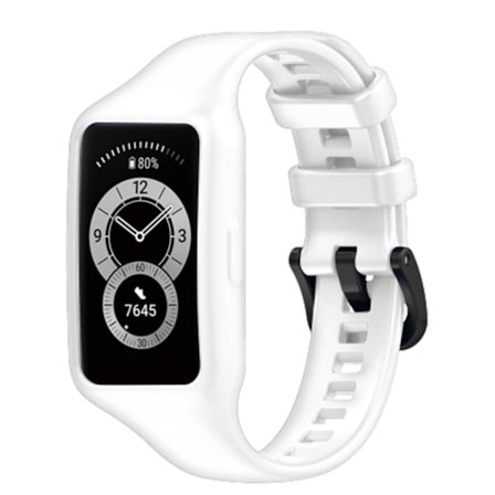 Kompatibel med Huawei Band 7 / 6 Pro / Honor Band 6 Armband Flexibel Silikon Vit