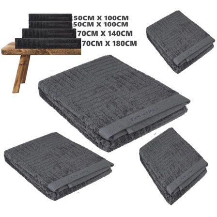 SCHIESSER 4-Pack Handduksset m Hög Uppsugningsförmåga i Antracit