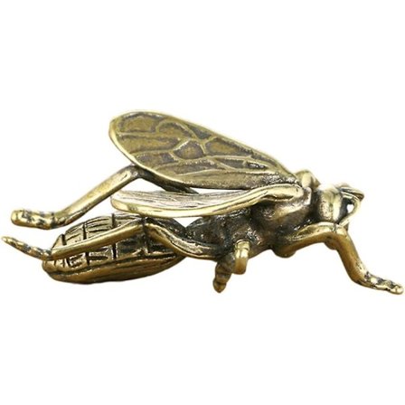 Gullfigur Retro Figur Liten Statue Vintage Messing Insekt Figurer