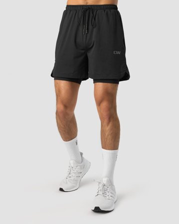 ICANIWILL - Stride 2-in-1 Shorts Men Black - Shortsit - Miehet - Treenivaatteet ICIW:ltä