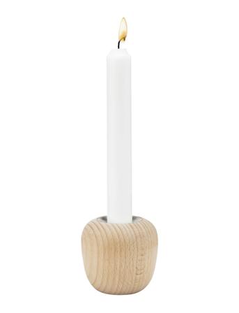 Ora Lysestake H 6.5 Cm Beech Wood Home Decoration Candlesticks & Tealight Holders Candlesticks Brun Stelton
