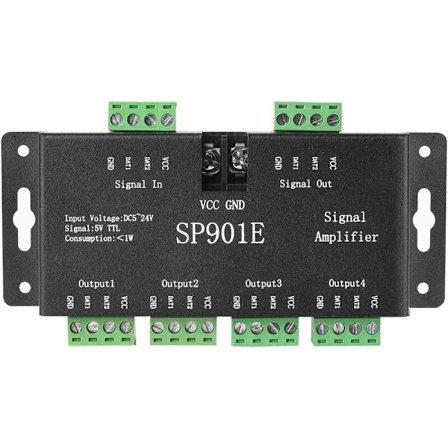 SP901E Pixel WS2812B WS2811 SPI Signalforsterker Repeater for WS2813 SK6812 WS2815 WS2801 SK9822 Adressable LED-stripe og Dream Color Programmerbar