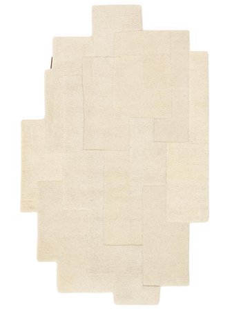 Sky 100X160 Small Off White Geometric Wool Rug