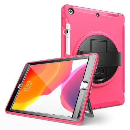 iPad 10.2 (2019) 360 drejelig holdbart etui - Rose Pink