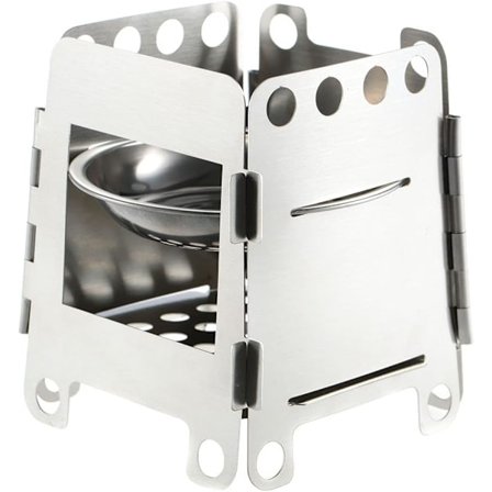 Bärbar vandringskompis, rostfritt stålspis för utomhusmatlagning, vedeldad spis med enkel montering, bred användning för dina äventyr