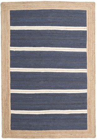 Binnen-/Buitenkleed 140X200 Frida Stripe Blauw Klein Vloerkleed
