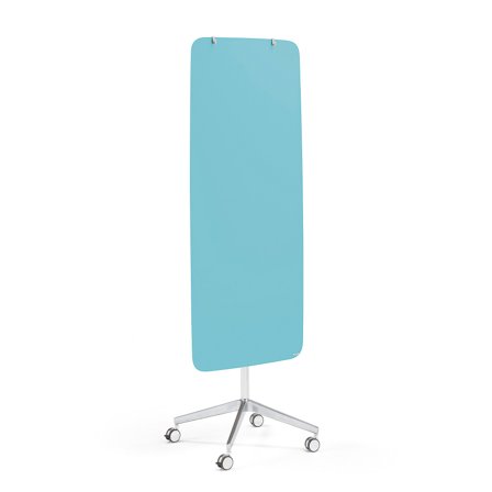 Mobile glass writing board STELLA with rounded corners, pastel green