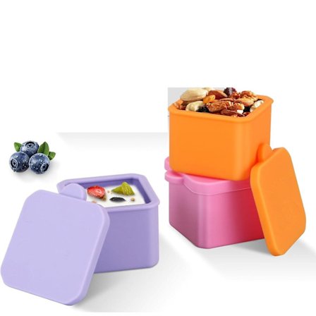 Salatdressingbeholder 100ml, Små Krydderbeholdere Dippbeholdere Med Lekkasikkert Silikonlokk For Lunsj Bentoboks