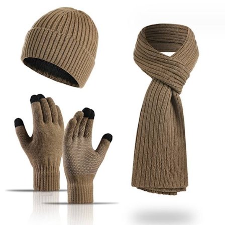 Vinterhuer og halstørklæde til mænd med touchscreen-handsker, varme herrehalstørklæder og hue, termiske handskesæt