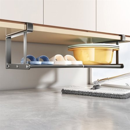 Justerbar hylde i rustfrit stål til hylde 50-90 cm