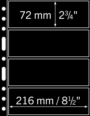 Leuchtturm GRANDE 4S lommer til pengesedler - 5 stk. - Sorte