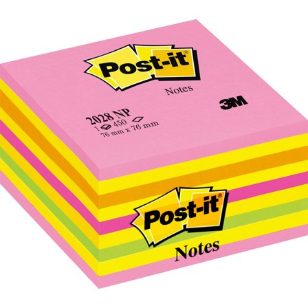 3M Post-it Note Cube 76x76 Colour Mix Neon