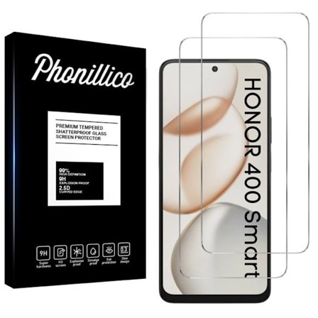 Hærdet Glas til Honor 400 SMART [Pakke 2] Beskyttelsesfilm til Skærm Phonillico