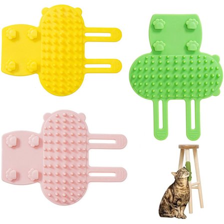 ING 3x Kattebørste - Kattehorn Børste - Massasjeapparat - Selvrensende Børste - Justerbar - Selvpleiebørste for Vegger, Stolper eller Bordben