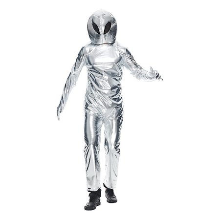 Sliver Outer Space Alien herrdräkt Ufo Explorer Uniform Fancy Dress Astronautkostym för man kosmonaut rymddräkt