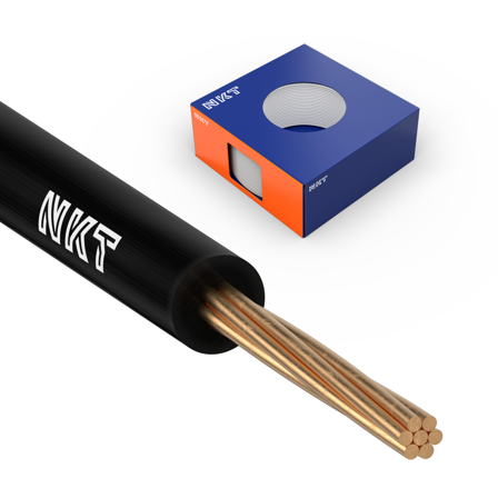 NKT FQ XTRA Installasjonskabel 450/750 V, 2,5 mm², 100 m ring Svart, Stikkontakter & kabler