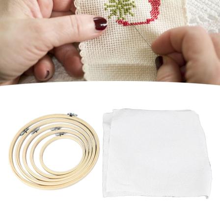 Broderikit med 5 broderirammer 100 farver tråde 2 broderistof Broderistarterkit til voksne begyndere