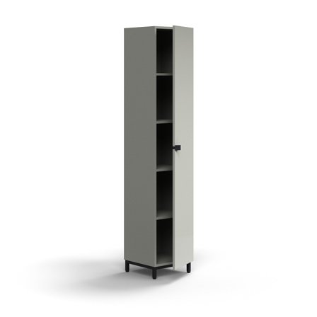 Schrank QBUS, 2020x400x420 mm, schwarz, hellgrau