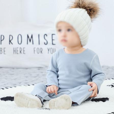 Baby Långärmad Crew-neck Knappar Jumpsuit Enfärgade Hemkläder