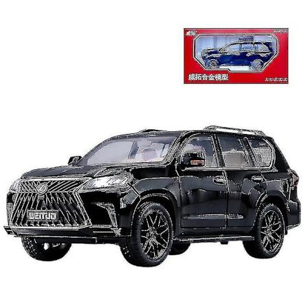 1/18 Lexus LX570 SUV Sport Leketoy Bil Diecast Metallmodell Miniatyr Trekk Tilbake Lyd Lys Dører Åpnes Samling Gave Til Barn