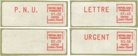 Frankrig - Automatmærker 1981 - YT 3-6 - Postfrisk