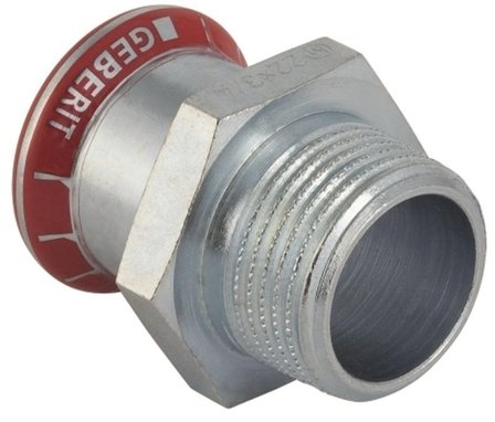 Geberit 1551021 Övergångsmuff utv. gänga, elförzinkad 18 x 15 mm, Installation