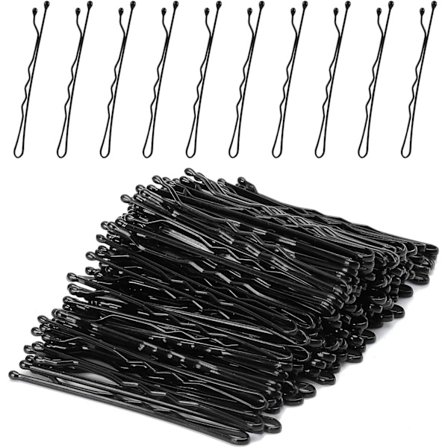 100 hårnåle, hårspænder og hårtilbehør til hårstyling og makeup (sort)