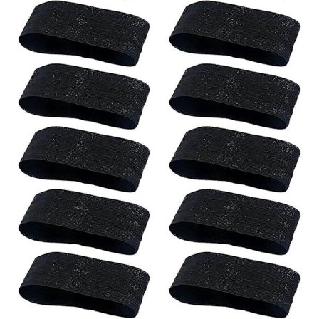 10 stk. Sorte Armbind Fodbold, Elastiske Sorte Armbind Sørgebind, Looplukning Sports Træningsarmbånd, Sorte Armbånd Til Fodbold, R [Db]