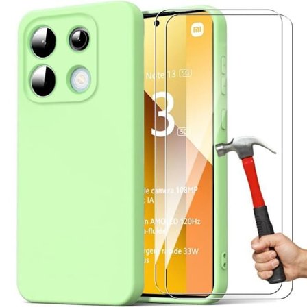 Coque + Härdat Glas - E.F.Connection - för Xiaomi Redmi Note 13 5G - Silikon TPU - Stöttålig - Ultra Tunn