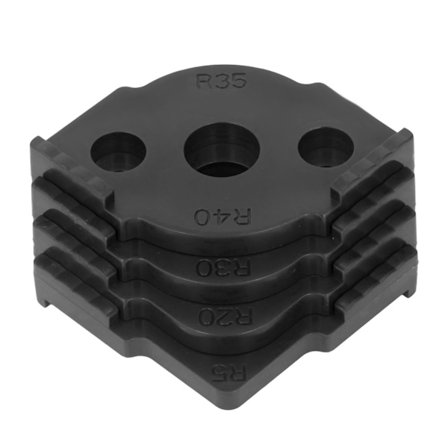 4 stk. Radius Jig Router Mal ABS Slitesterk Trebearbeiding Hjørneradius Jig Halvrundet Hjørneposisjonering Svart