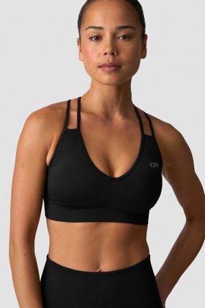 Define Seamless V-neck Sports Bra Black