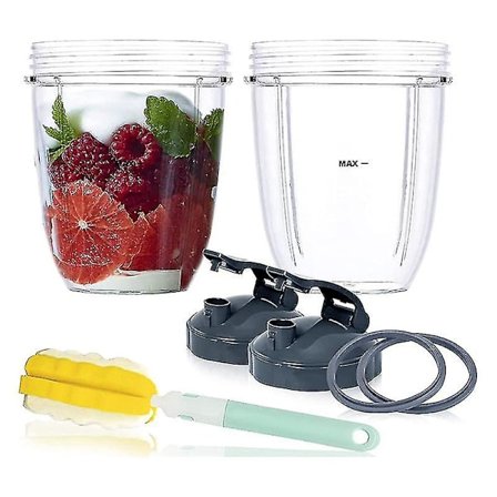 Ersättningskopp för mixer, 18 oz, med vändlock, gummitätning, för 600 watt och 900 watt mixrar