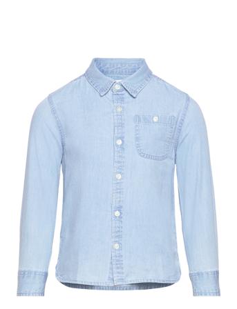 Cotton Denim Shirt Blue Mango