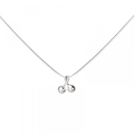 Liten körsbärshalsband, S925 Sterling Silver Snake Bone Chain, Mångsidigt halsband, Silver