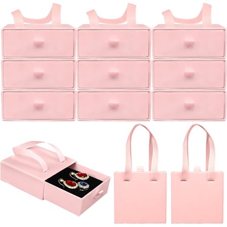 Smykke Gaveæsker, 12-pak Skuffeopbevaringsæske med Låg, Lille Emballage til Halskæder, Armbånd, Ringe og Øreringe