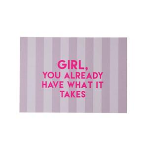 RICE A/S A5 Poster with Lavender Stripes - ́GIRL YOU ALREADY HAVE WHAT IT TAKES ́ One Size - Home accessories - One size - Purple
