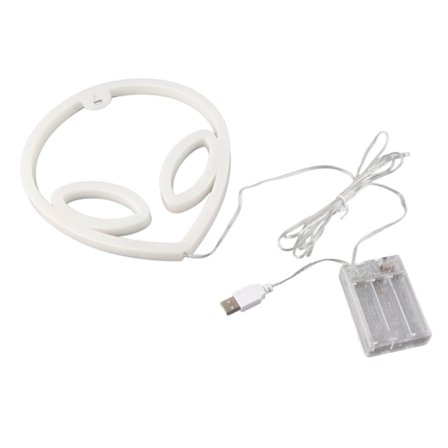 Alien Neon Skylt LED PVC Vattentät USB-driven Neon Skyltlampor för Fest Sovrum Väggdekor Rosa och Vit