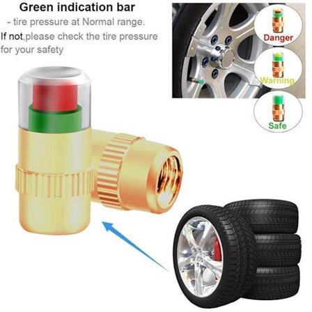 4 st Bil Auto Däck Monitor Ventil Cap Indikator Alert