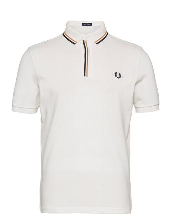 Tipped Placket Polo Polos Short-sleeved Vit Fred Perry